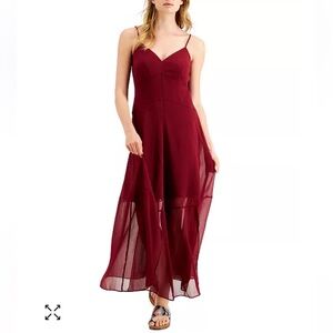Bar III Red Spaghetti Strap Maxi Dress